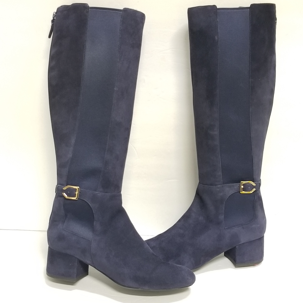 Cole Haan Grandos Avani Stretch Boot Marine Blue Suede - Picture 6 of 16